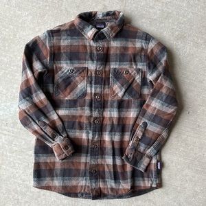 Patagonia Boys’ (L/12) Fjord Plaid Check Flannel Shirt
